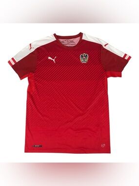 Puma Austria National Team Jersey Mens Large L Red 2016-17 Home Football Soccer